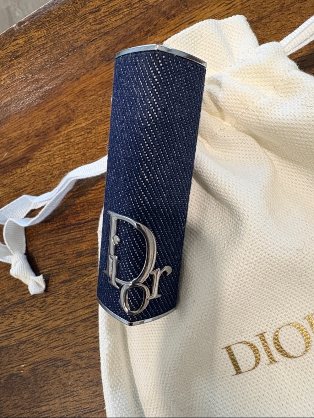 Dior Blue Denim Logo Lipstick Case - Picture 3 of 10